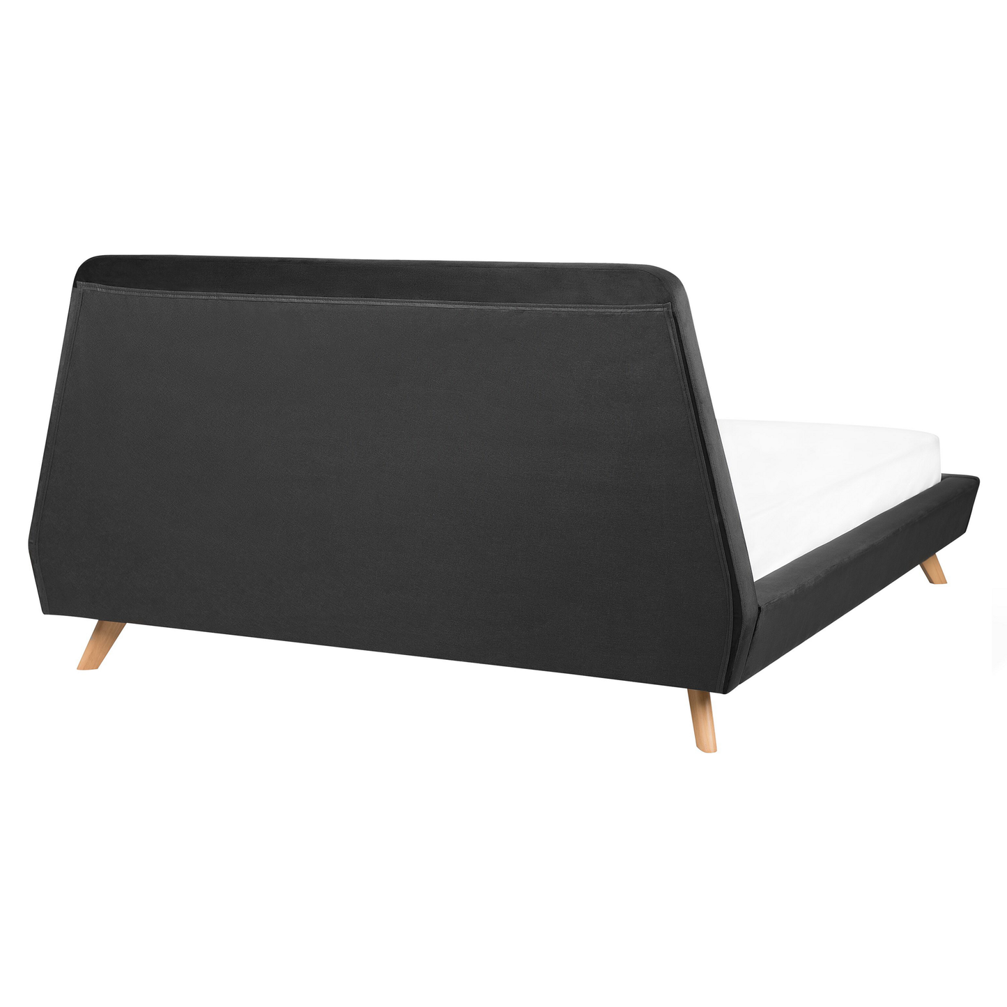 Bett mit Lattenrost Samtstoff VIENNE 160 x 200 cm Schwarz