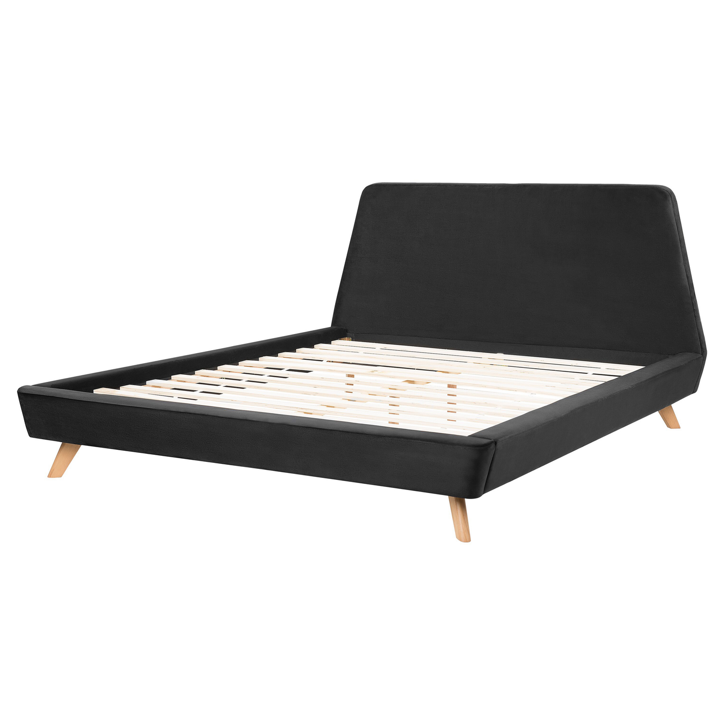 Bett mit Lattenrost Samtstoff VIENNE 160 x 200 cm Schwarz