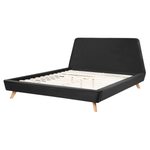 Bett mit Lattenrost Samtstoff VIENNE 160 x 200 cm Schwarz