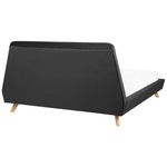 Bett mit Lattenrost Samtstoff VIENNE 180 x 200 cm Schwarz