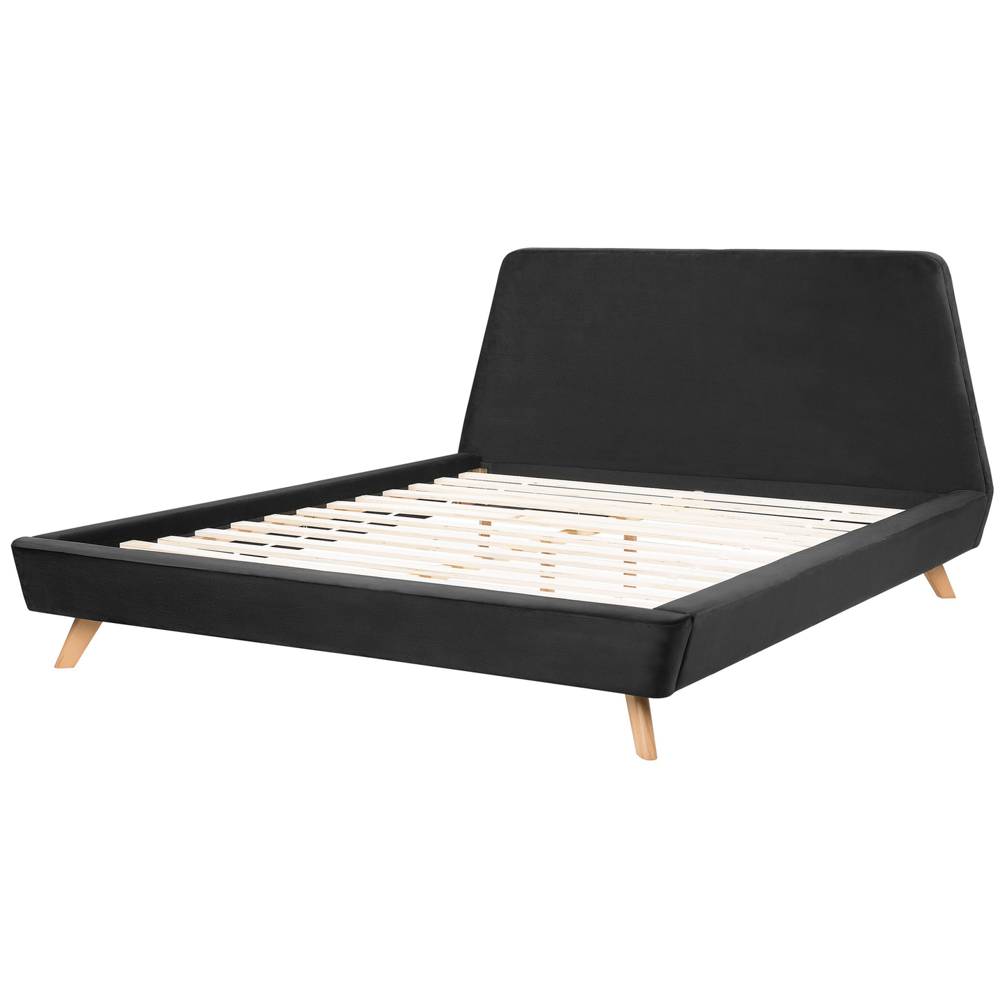 Bett mit Lattenrost Samtstoff VIENNE 180 x 200 cm Schwarz