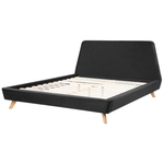 Bett mit Lattenrost Samtstoff VIENNE 180 x 200 cm Schwarz