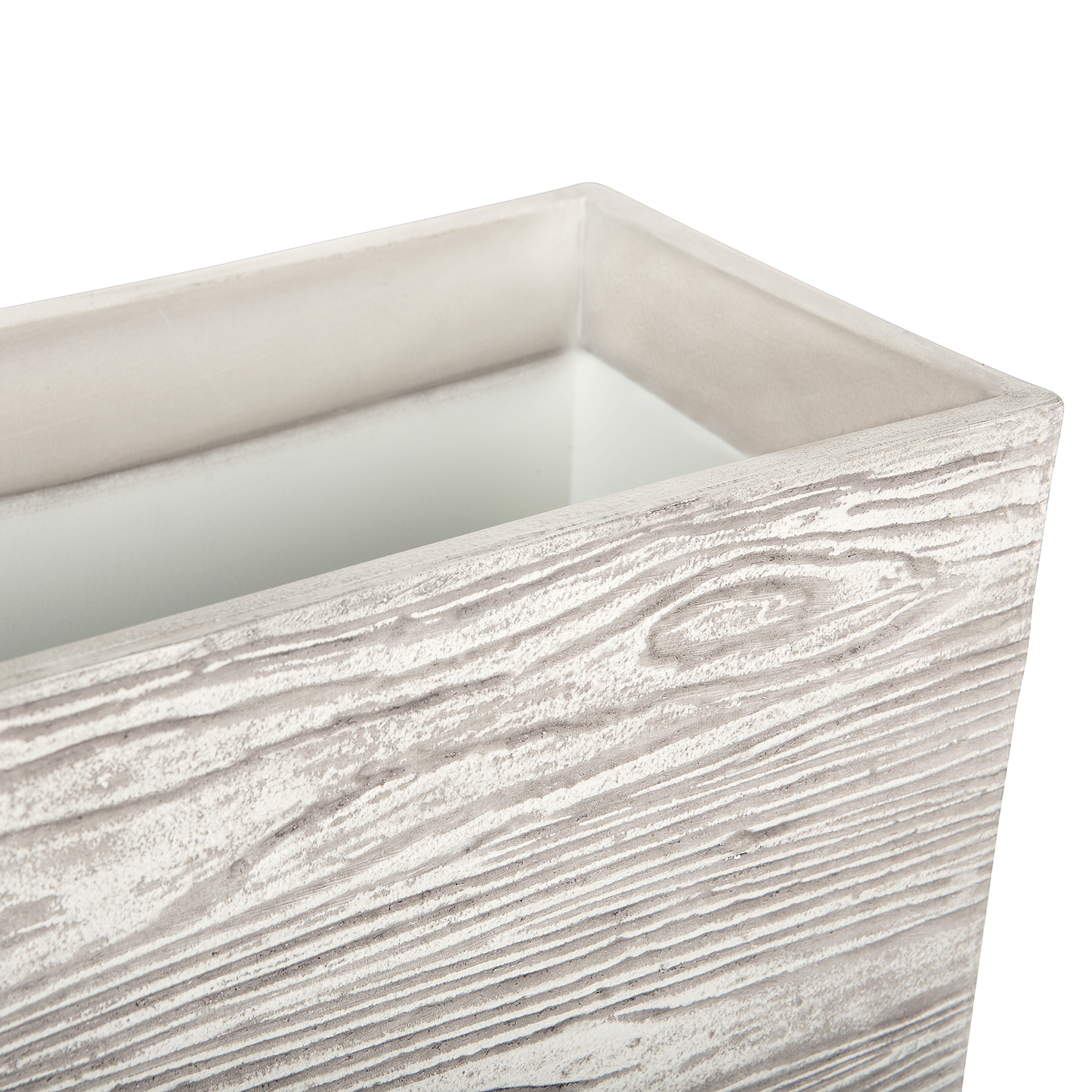 Blumentopf weiss Holzoptik rechteckig 54 x 17 x 21 cm PAOS