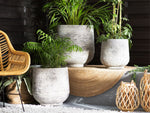 Blumentopf hellgrau rund 39 x 39 x 44 cm DIONI