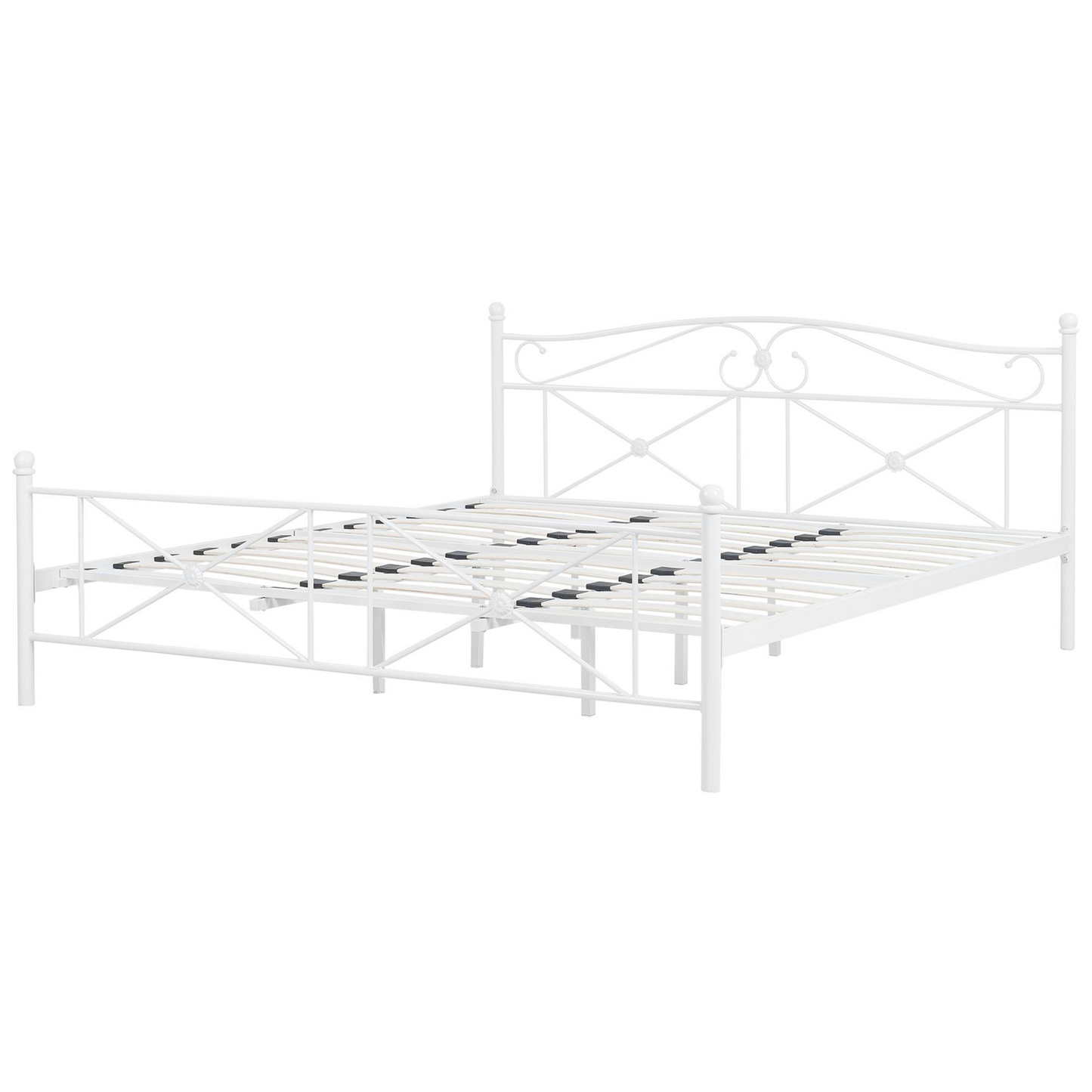 Bett mit Lattenrost Metall RODEZ 180 x 200 cm Weiss
