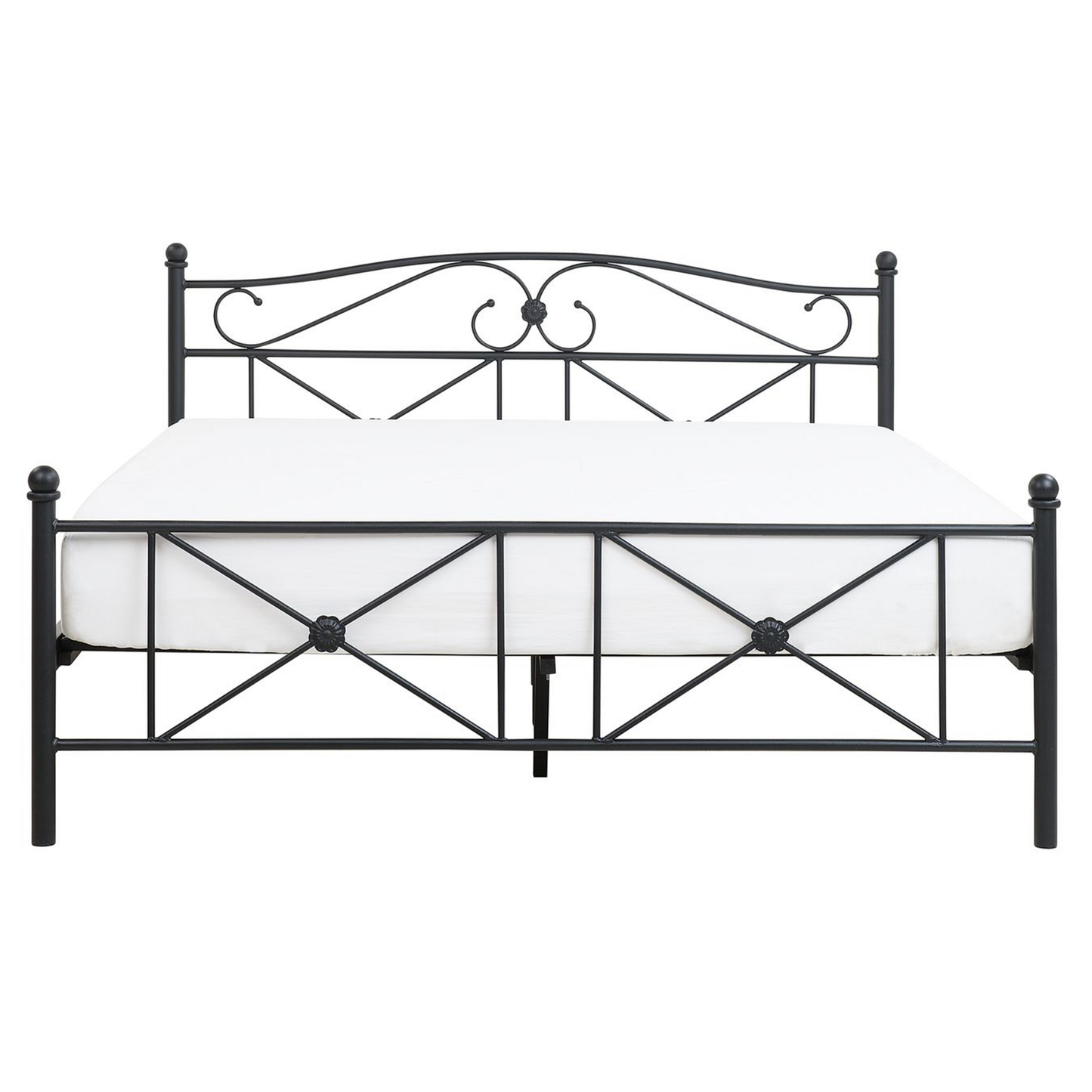 Bett mit Lattenrost Metall RODEZ 160 x 200 cm Schwarz