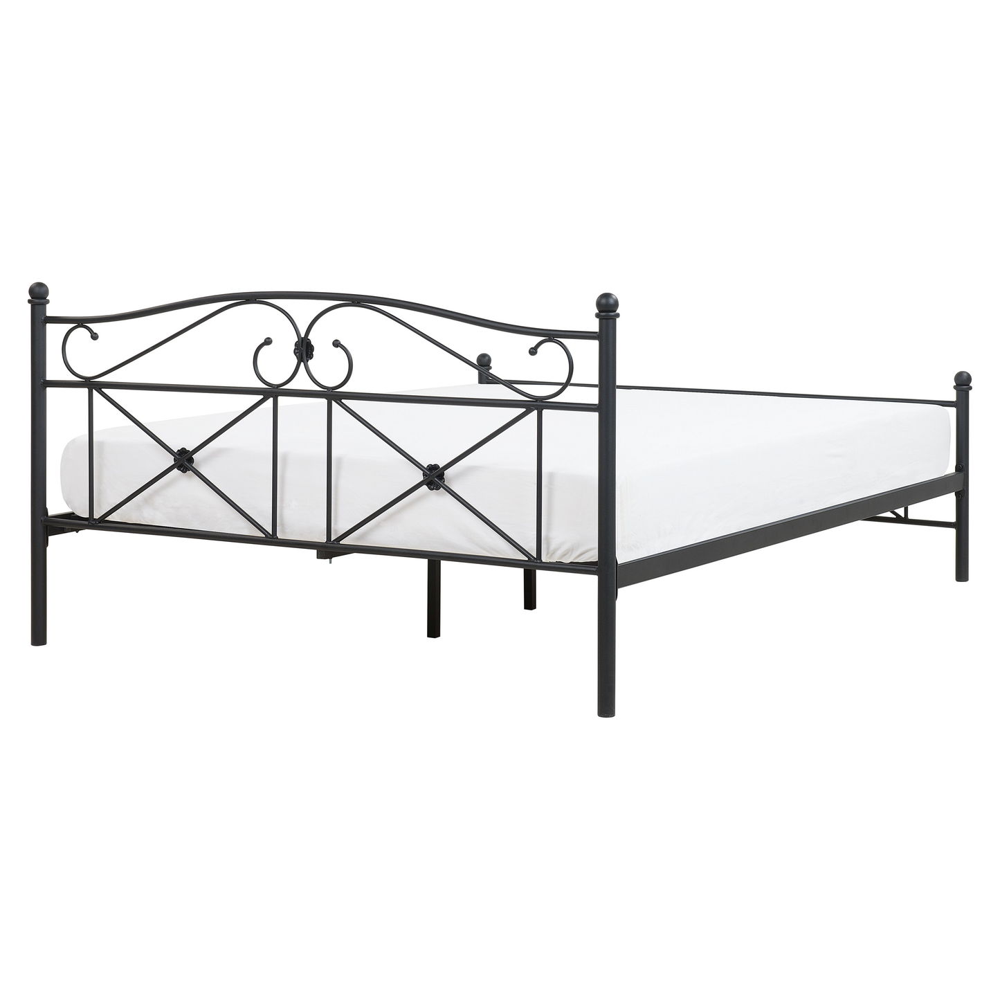 Bett mit Lattenrost Metall RODEZ 160 x 200 cm Schwarz