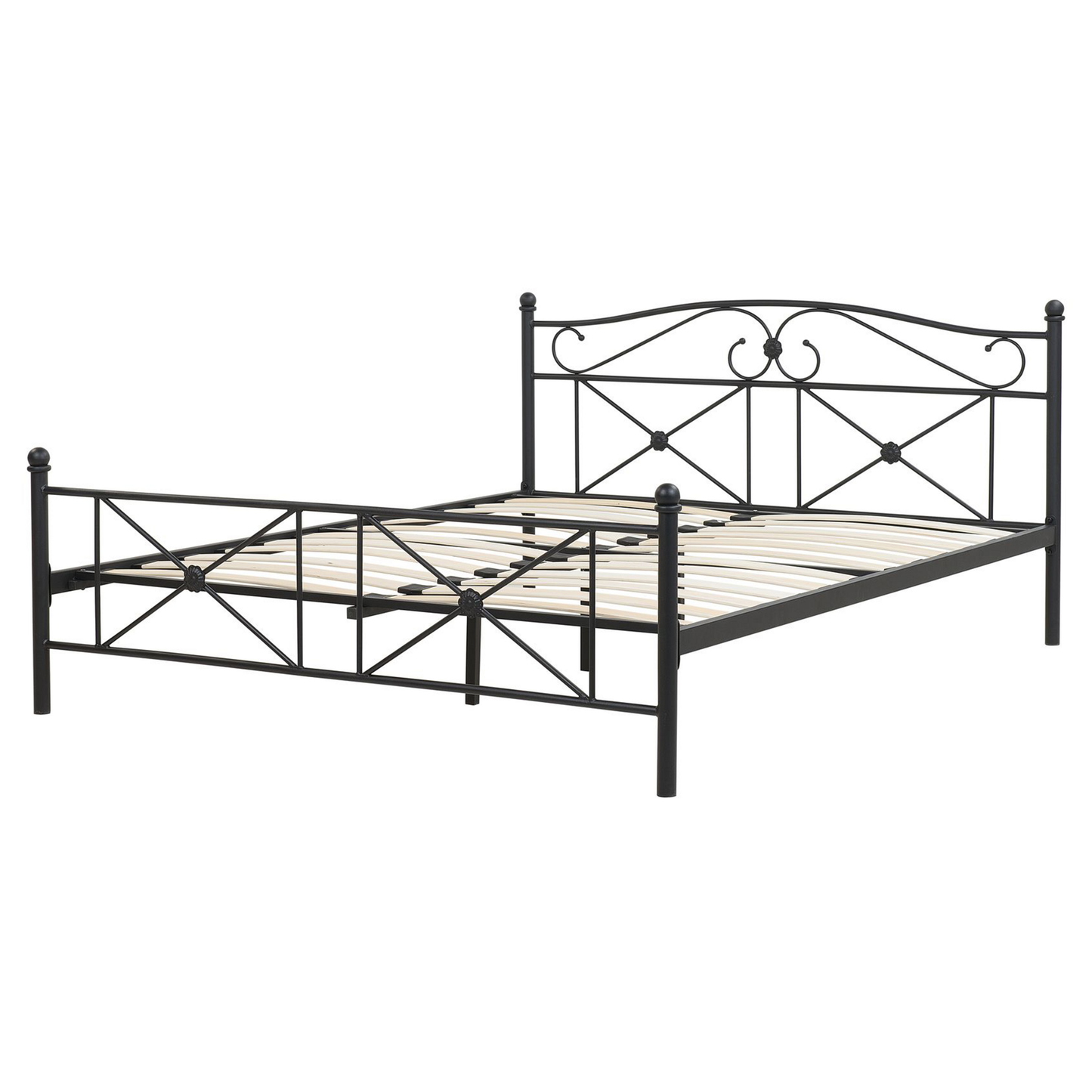 Bett mit Lattenrost Metall RODEZ 160 x 200 cm Schwarz