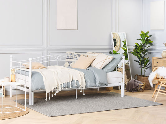 Ausziehbett Metall TULLE 90 x 200 cm Weiss
