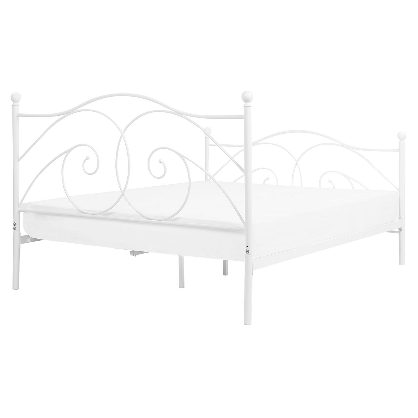 Bett mit Lattenrost Metall DINARD 160 x 200 cm Weiss