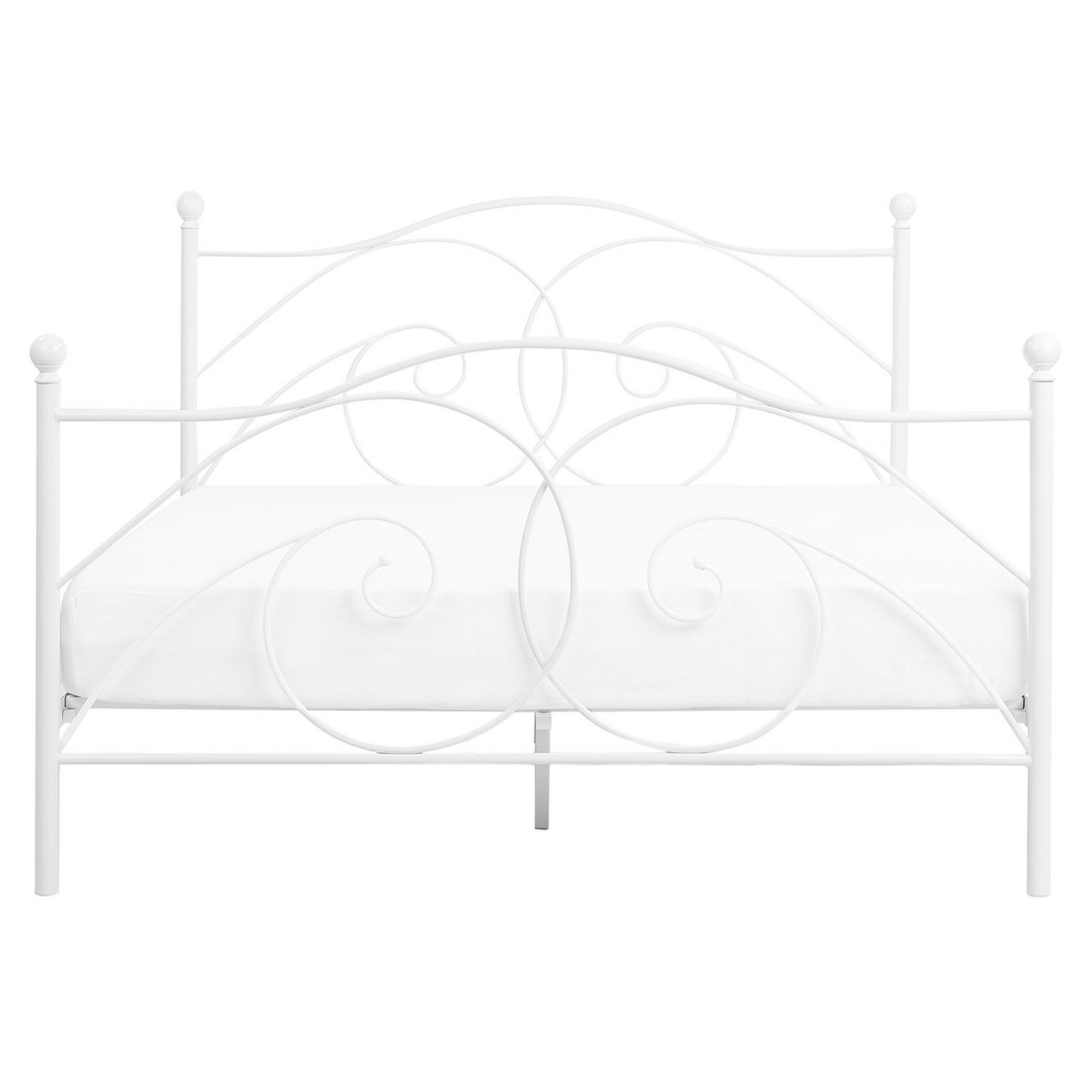 Bett mit Lattenrost Metall DINARD 160 x 200 cm Weiss