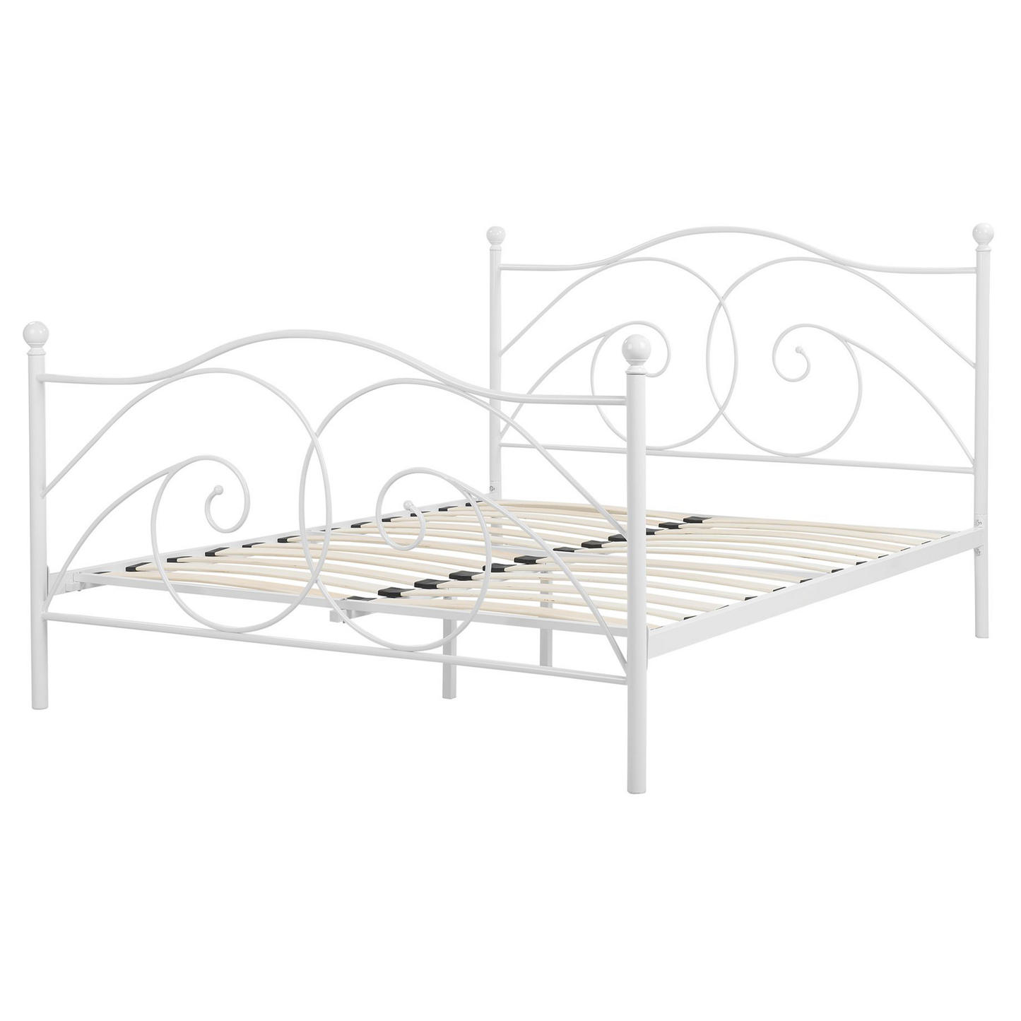 Bett mit Lattenrost Metall DINARD 160 x 200 cm Weiss