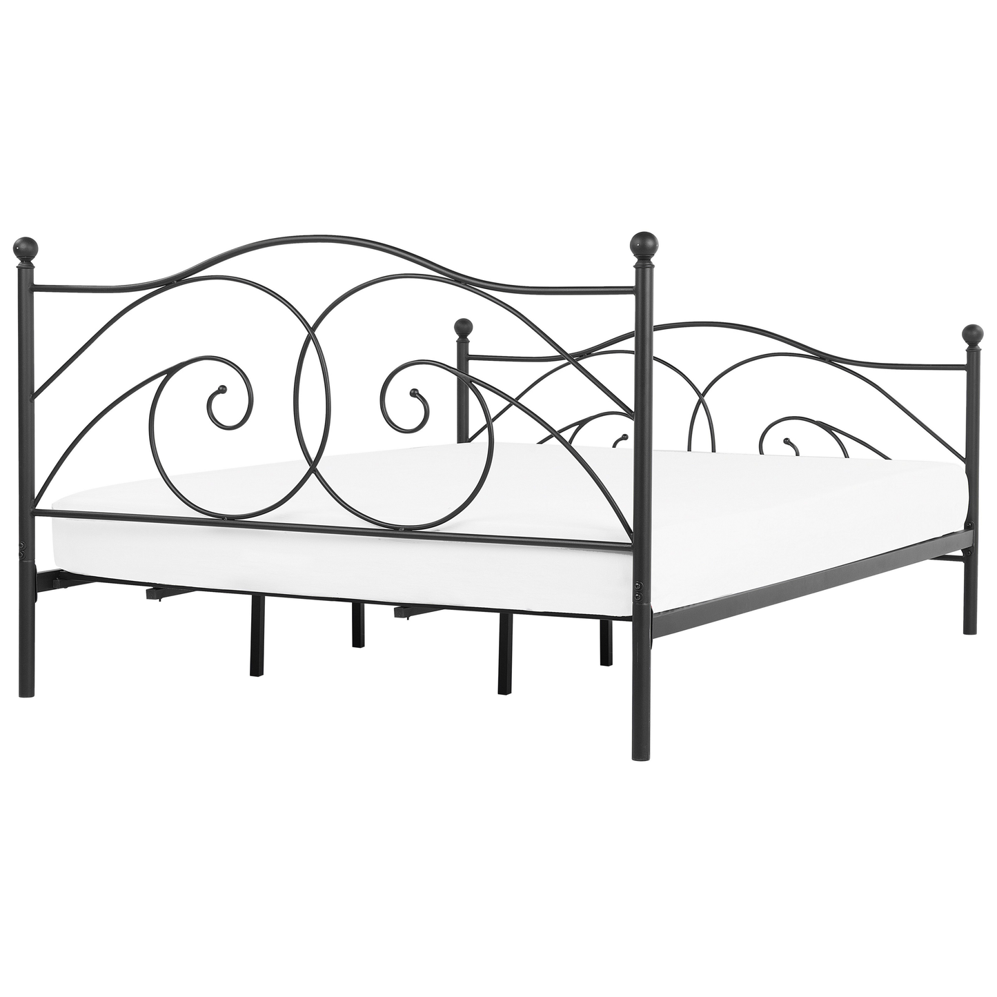 Bett mit Lattenrost Metall DINARD 180 x 200 cm Schwarz