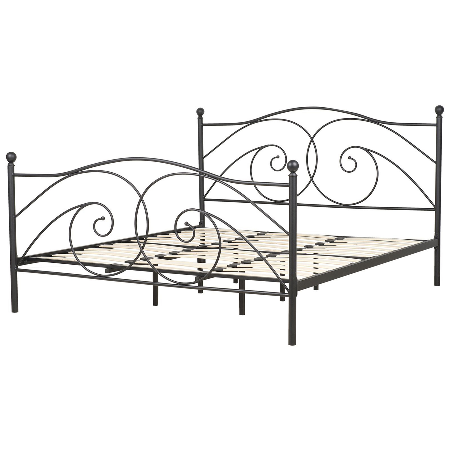 Bett mit Lattenrost Metall DINARD 180 x 200 cm Schwarz
