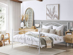 Bett mit Lattenrost Metall DINARD 180 x 200 cm Weiss