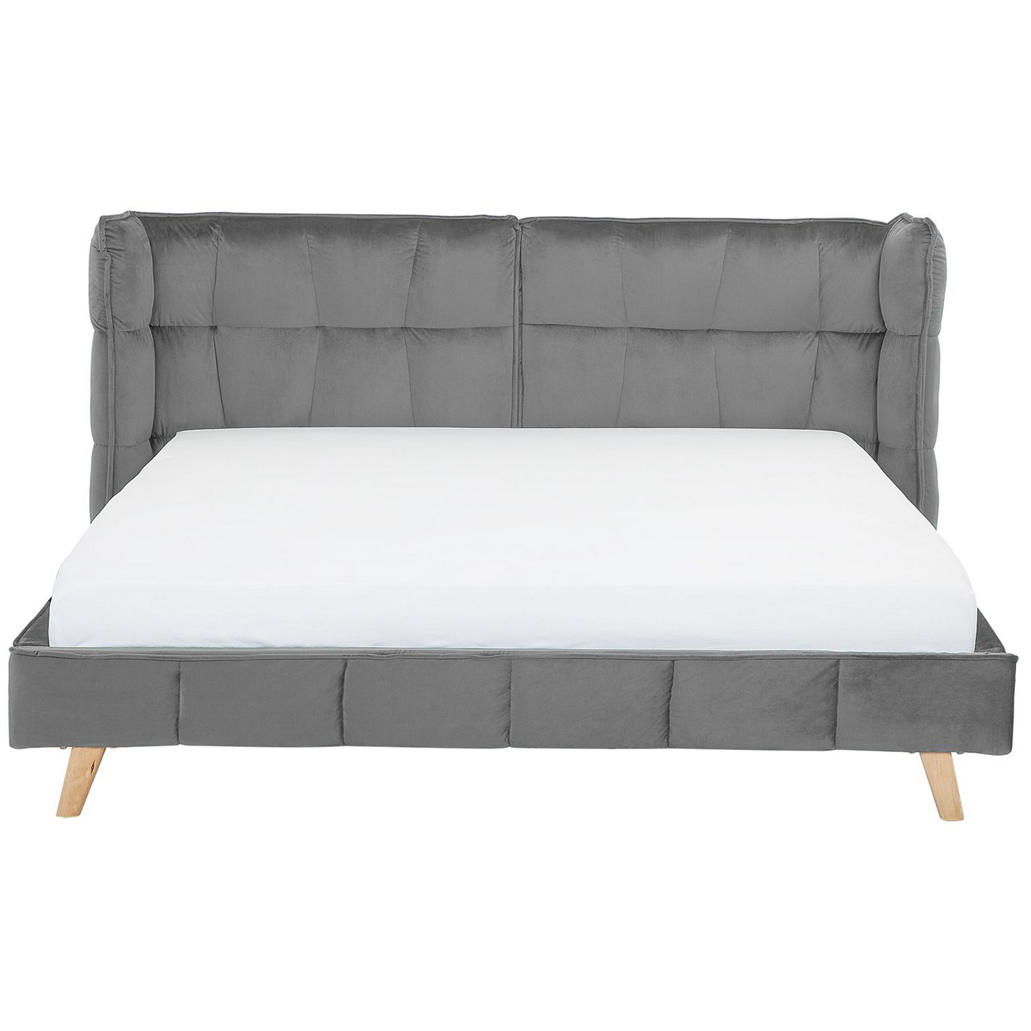Bett mit Lattenrost Samtstoff SENLIS 180 x 200 cm Grau
