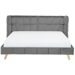Bett mit Lattenrost Samtstoff SENLIS 180 x 200 cm Grau