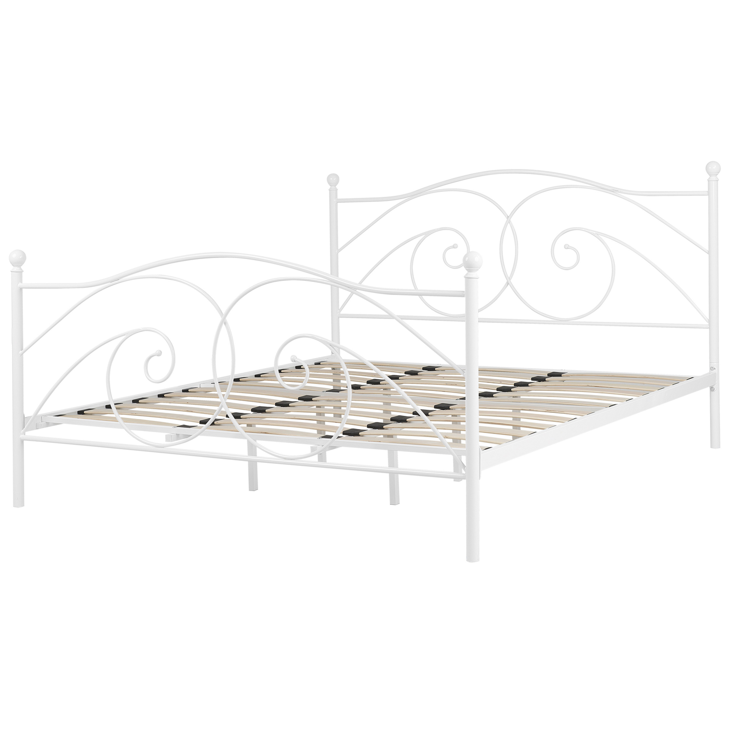 Bett mit Lattenrost Metall DINARD 180 x 200 cm Weiss