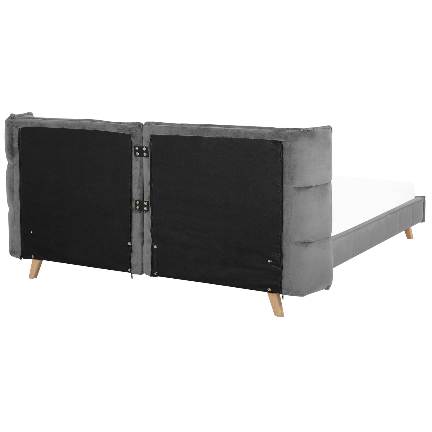 Bett mit Lattenrost Samtstoff SENLIS 180 x 200 cm Grau