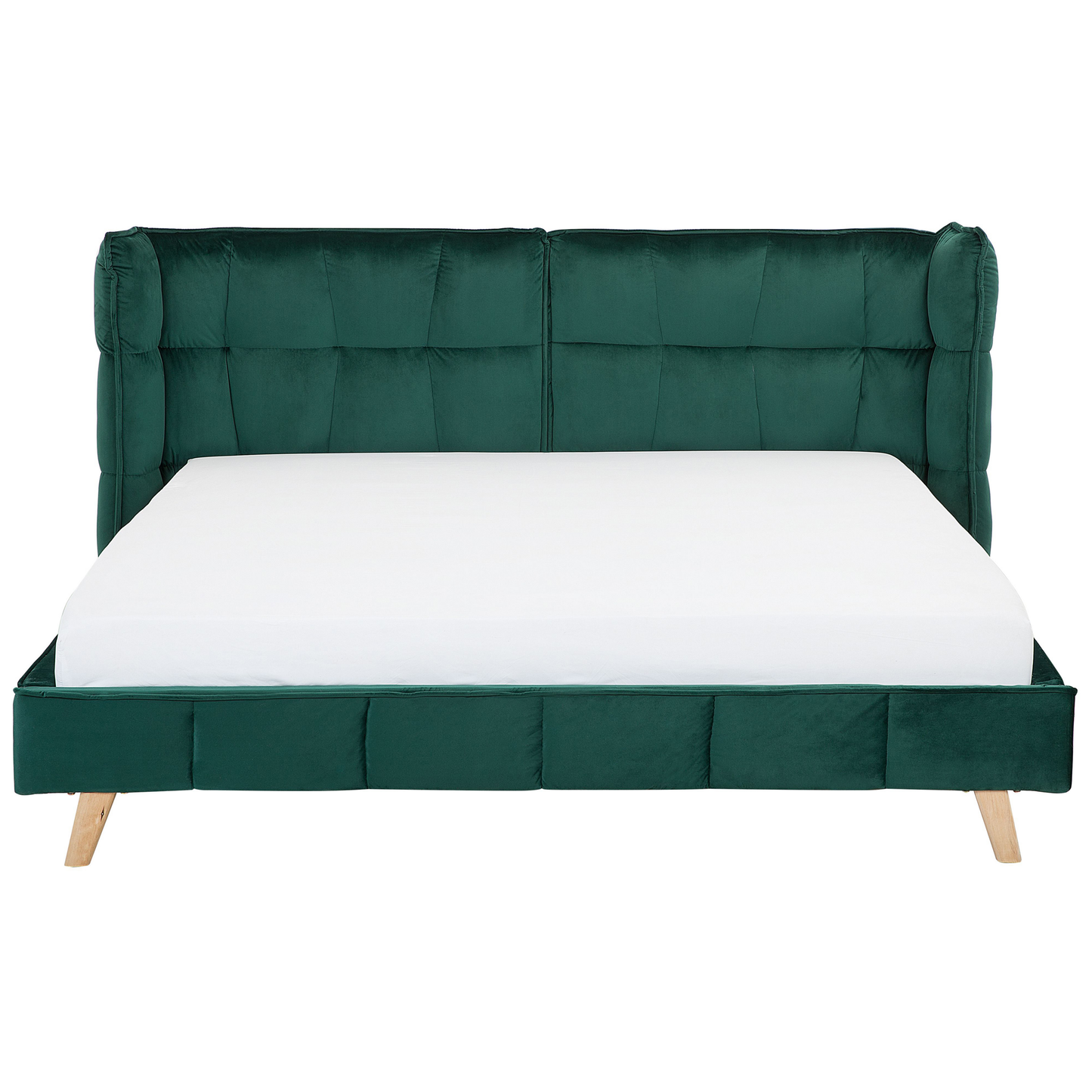 Bett mit Lattenrost Samtstoff SENLIS 180 x 200 cm Dunkelgrün