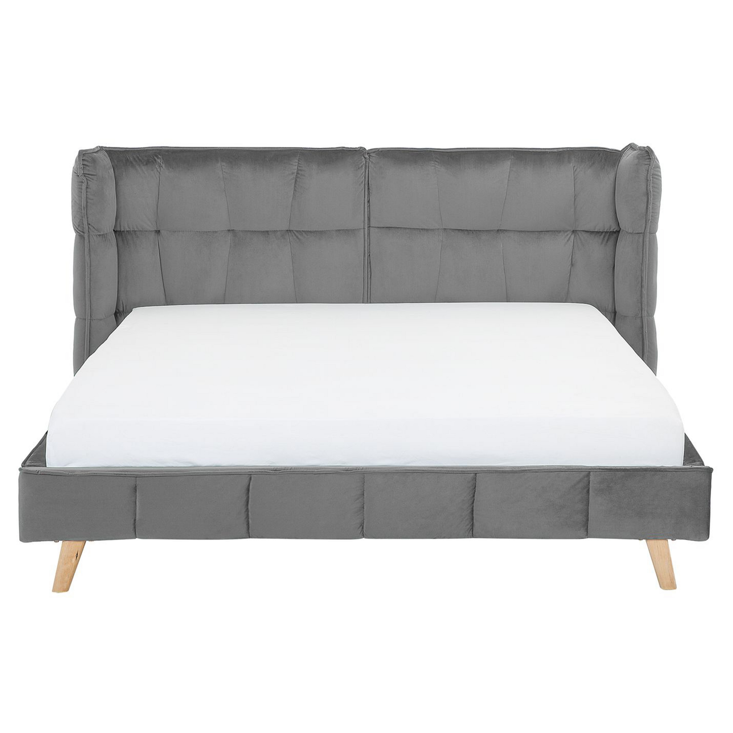 Bett mit Lattenrost Samtstoff SENLIS 160 x 200 cm Grau