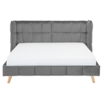 Bett mit Lattenrost Samtstoff SENLIS 160 x 200 cm Grau