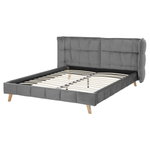 Bett mit Lattenrost Samtstoff SENLIS 160 x 200 cm Grau