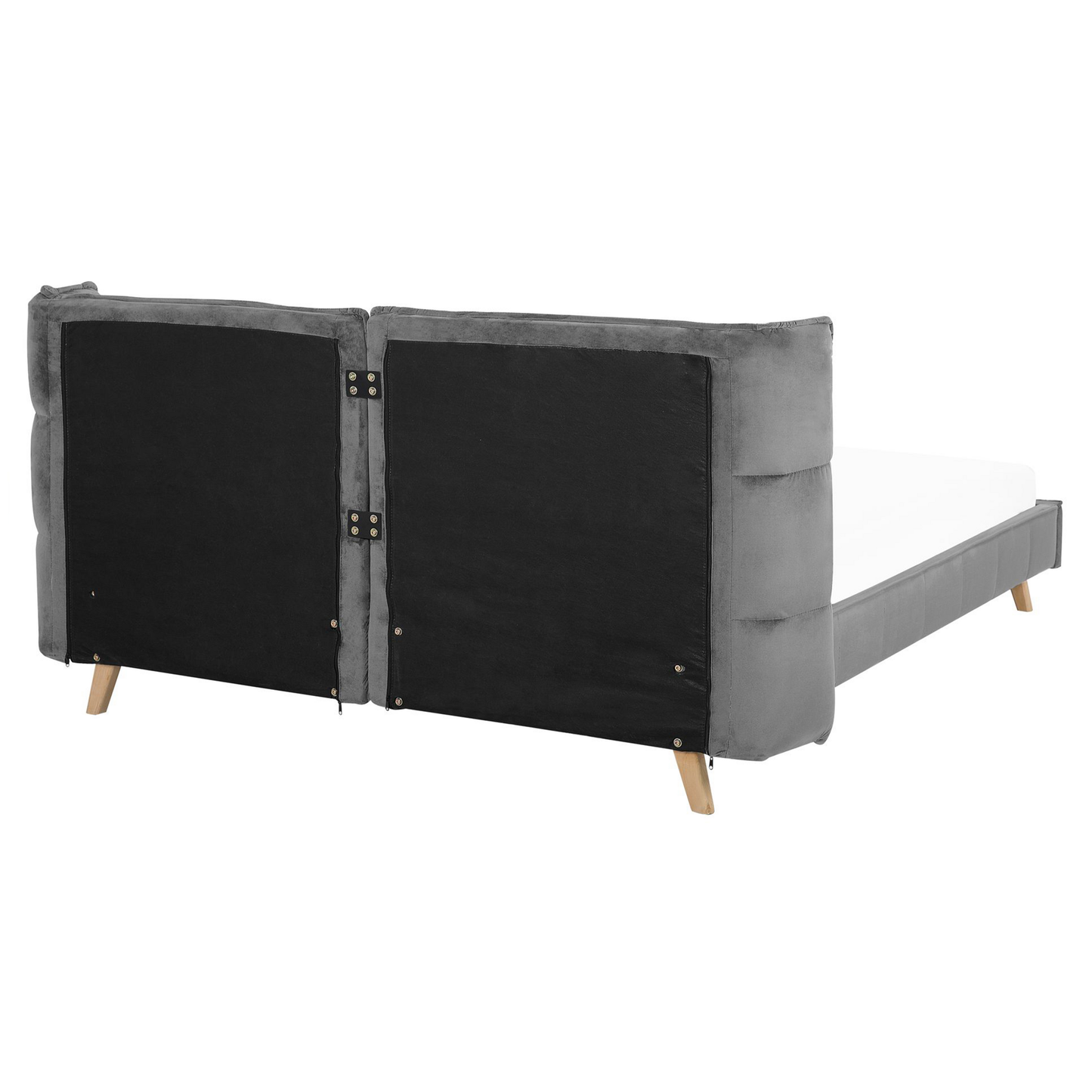 Bett mit Lattenrost Samtstoff SENLIS 160 x 200 cm Grau