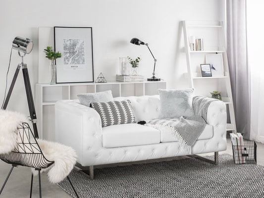 2-Sitzer Sofa Kunstleder weiss VISSLAND