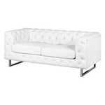 2-Sitzer Sofa Kunstleder weiss VISSLAND