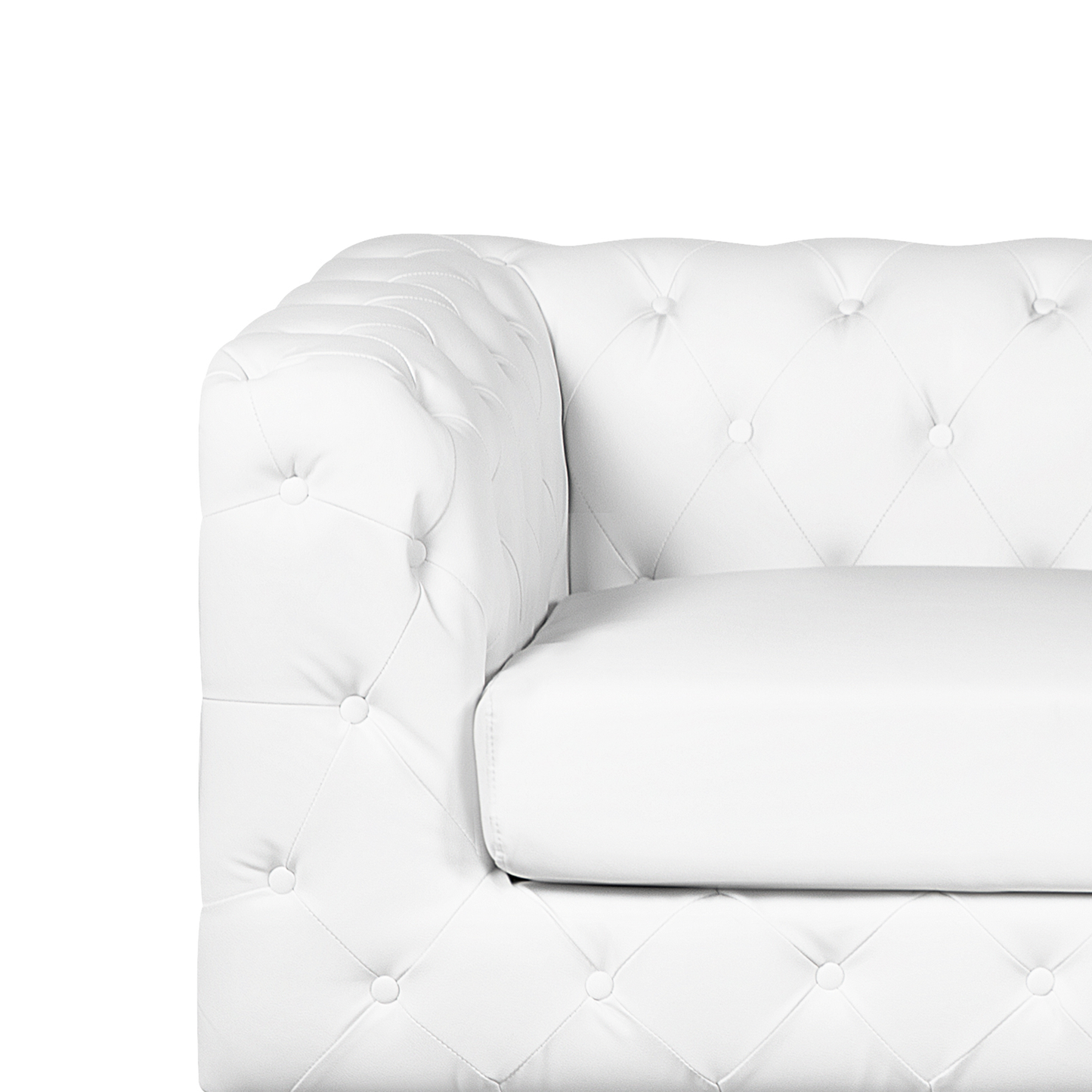 2-Sitzer Sofa Kunstleder weiss VISSLAND