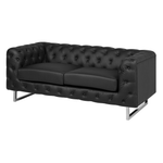 2-Sitzer Sofa Kunstleder schwarz VISSLAND