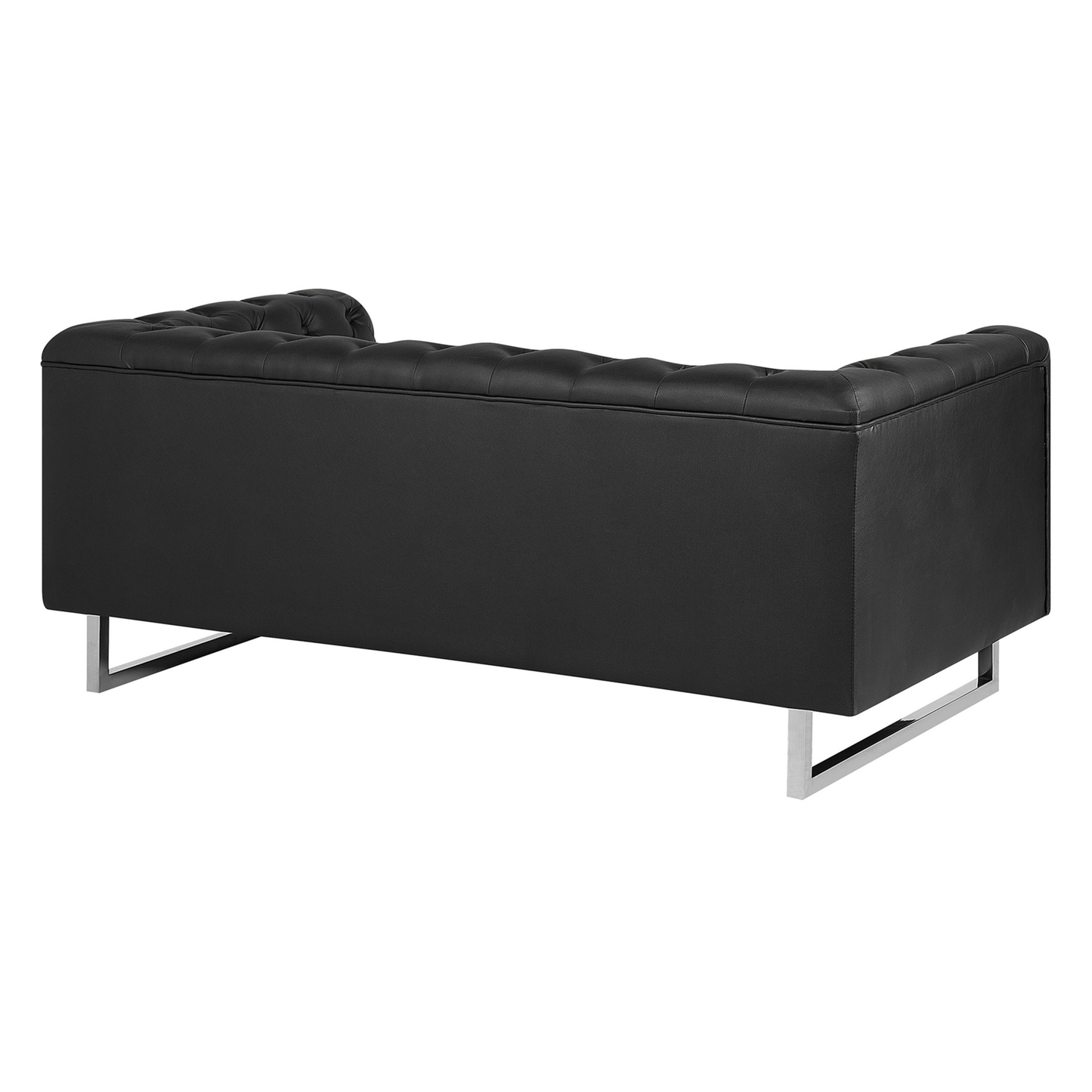 2-Sitzer Sofa Kunstleder schwarz VISSLAND