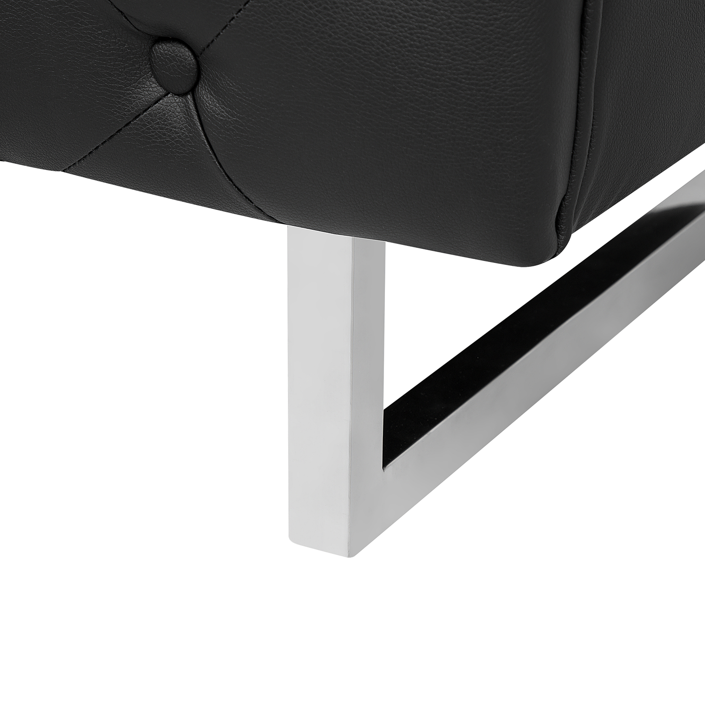 2-Sitzer Sofa Kunstleder schwarz VISSLAND