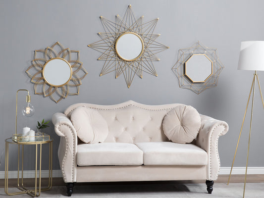 Wandspiegel MILLY 67 cm 67 cm Metall Gold