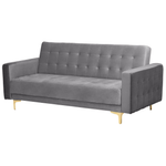 Schlafsofa 3-Sitzer Samtstoff grau ABERDEEN
