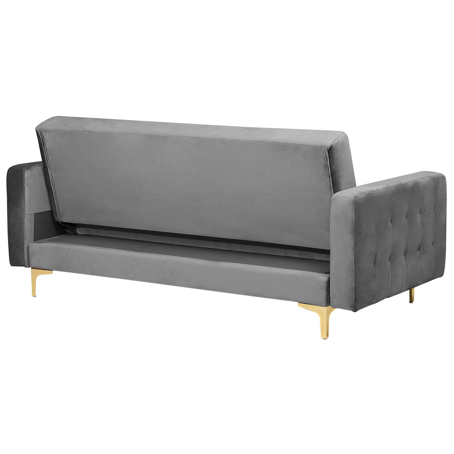Schlafsofa 3-Sitzer Samtstoff grau ABERDEEN