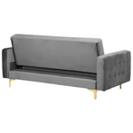 Schlafsofa 3-Sitzer Samtstoff grau ABERDEEN