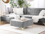 Ottomane ABERDEEN Samtstoff Grau