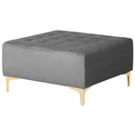 U-förmiges Sofa mit Ottomane Samtstoff Symmetrisch Grau ABERDEEN