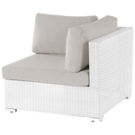 Garten Ecksofa mit Tisch 4-Sitzer SANO II linksseitig modular Polyrattan Weiss