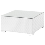 Garten Ecksofa mit Tisch 4-Sitzer SANO II linksseitig modular Polyrattan Weiss