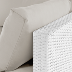 Garten Ecksofa mit Tisch 4-Sitzer SANO II linksseitig modular Polyrattan Weiss