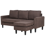 3-Sitzer Sofa braun mit Ottomane AVESTA