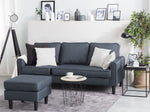 3-Sitzer Sofa dunkelgrau mit Ottomane AVESTA
