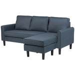 3-Sitzer Sofa dunkelgrau mit Ottomane AVESTA