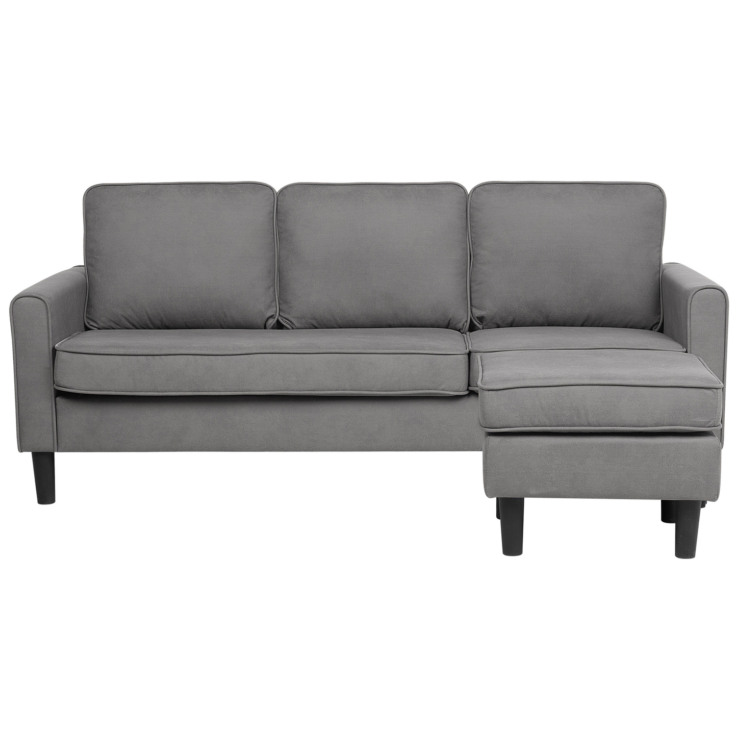 3-Sitzer Sofa hellgrau mit Ottomane AVESTA