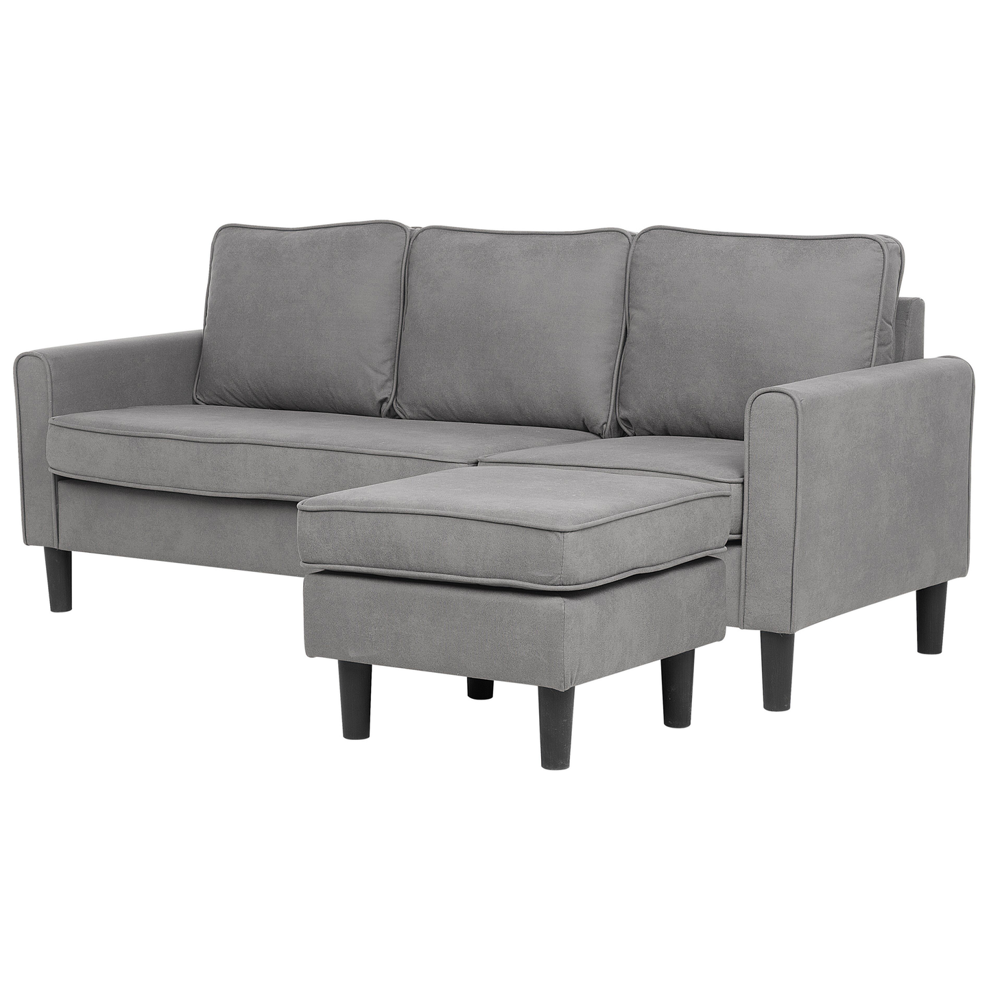 3-Sitzer Sofa hellgrau mit Ottomane AVESTA