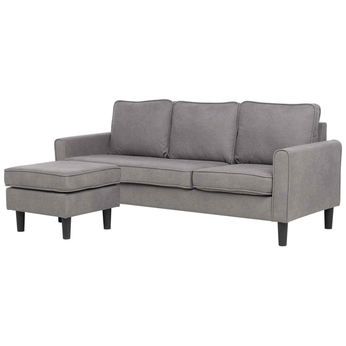 3-Sitzer Sofa hellgrau mit Ottomane AVESTA