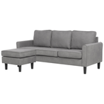 3-Sitzer Sofa hellgrau mit Ottomane AVESTA